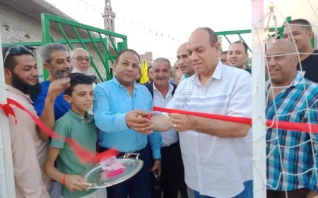 رئيس مدينة أبوقرقاص يشهد افتتاح ملعب كرة اليد بنادى ناصر الرياضي