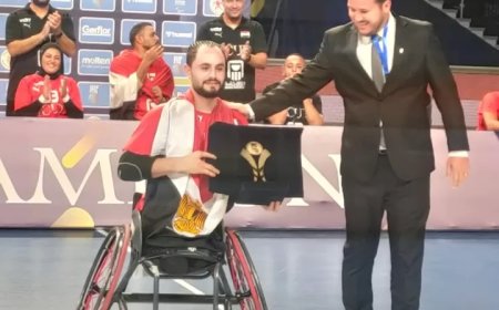 مجدي طلعت هداف كاس العالم وأفضل لاعب في مونديال الكراسي المتحركة لكرة اليد
