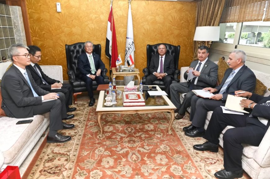وزير الصناعة والنقل يبحث مع سفير كوريا الجنوبية بالقاهرة سبل تعزيز التعاون بين البلدين في مجالي الصناعة والنقل
