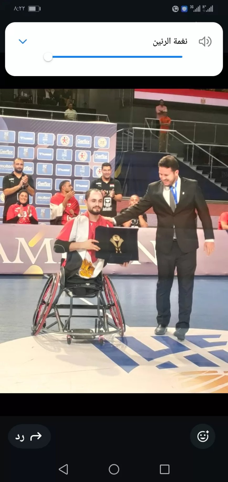 مجدي طلعت هداف كاس العالم وأفضل لاعب في مونديال الكراسي المتحركة لكرة اليد