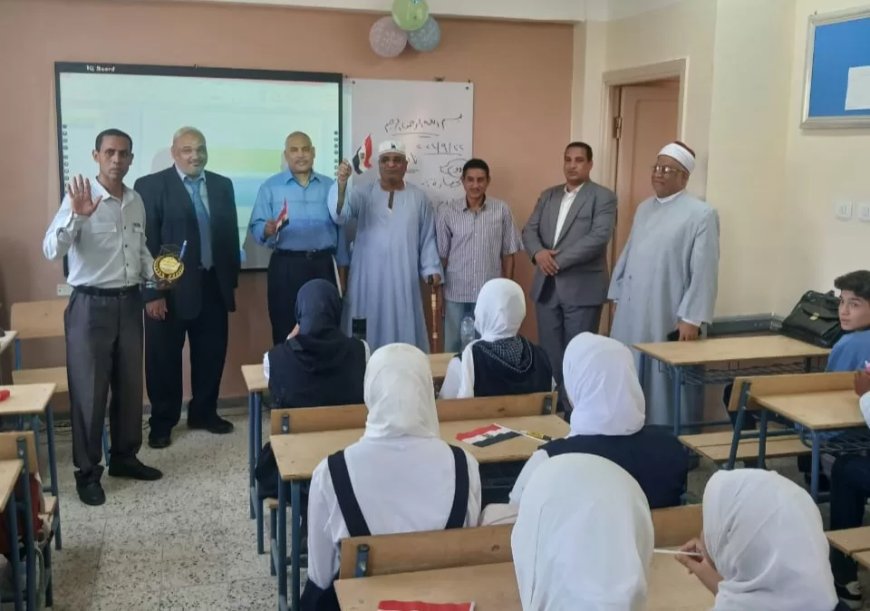 بدء الدراسة بمدرسة الأوسط قمولا الثانوية بقنا