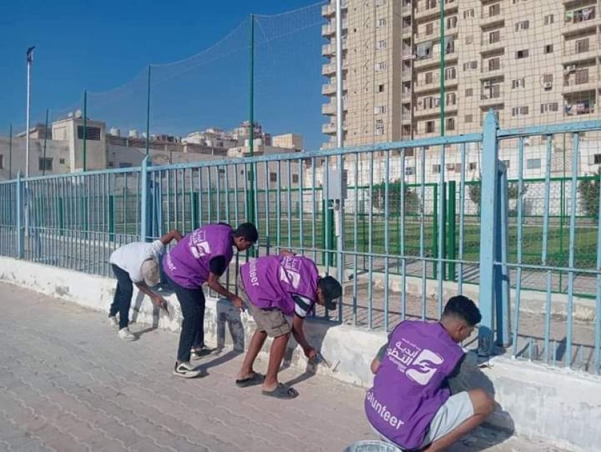 تنفيذ مشروع بيئي للتشجير والدهانات بمطروح ضمن مبادرة “بداية”