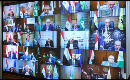 وزراء الزراعة والتنمية المحلية والتموين يعقدون اجتماعاً مع المحافظين عبر الفيديو كونفرانس لمتابعة توافر السلع الغذائية للمواطنين  بالمحافظات