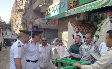 رفع 500 حالة إشغال للمقاهي والمحال بشارعي الثلاثيني والثورة بالعمرانية