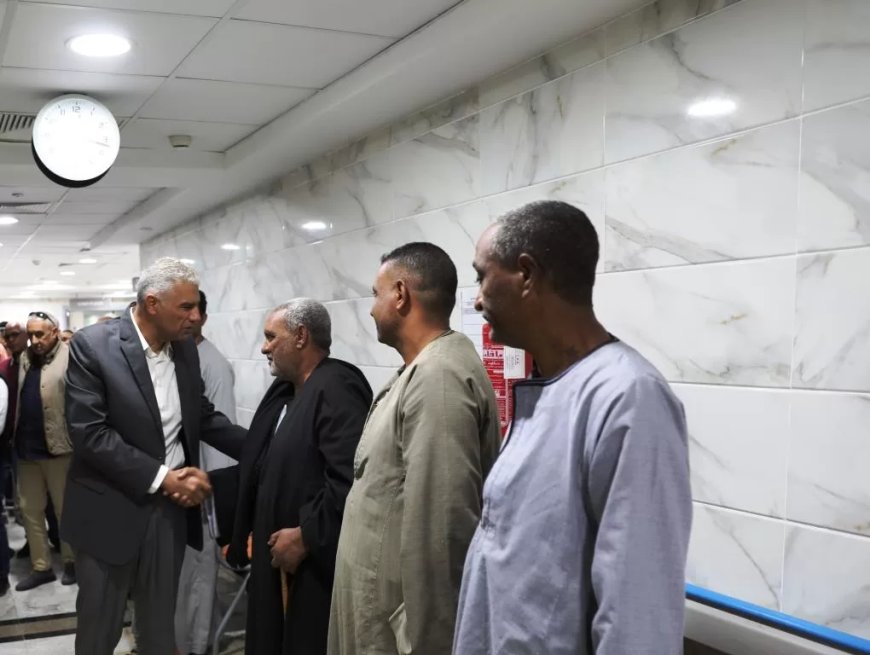 محافظ أسوان يتفقد مستشفى كوم أمبو الجديد ،
