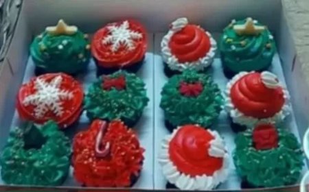 طريقه سهلة لتحضير كاب كيك الكريسماس