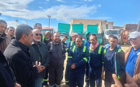 اصطفاف معدات الحملة الميكانيكية بالحمام   استعدادًا لمجابهة موسم الامطار