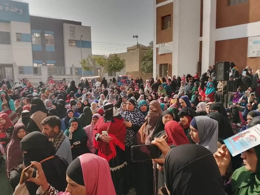 لقاء جماهيري بوحدة “عطف حيدر” بإدارة العدوة الاجتماعية بحضور 1500 سيدة لتعزيز الوعي الاجتماعي والصحي