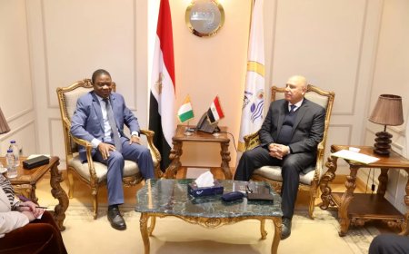 وزير الصناعة والنقل يبحث مع  سفير  كوت ديفوار تعزيز التعاون المشترك وزيادة حجم التبادل التجاري