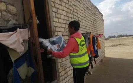 مستقبل وطن يوزع آلاف البطاطين بمبادرة “شتاء دافئ” بالقنطرة غرب