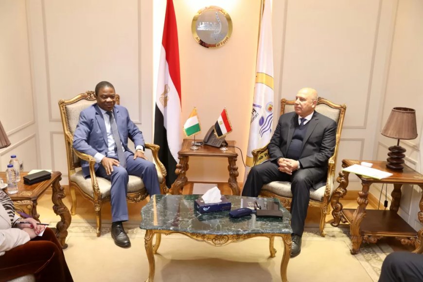 وزير الصناعة والنقل يبحث مع  سفير  كوت ديفوار تعزيز التعاون المشترك وزيادة حجم التبادل التجاري