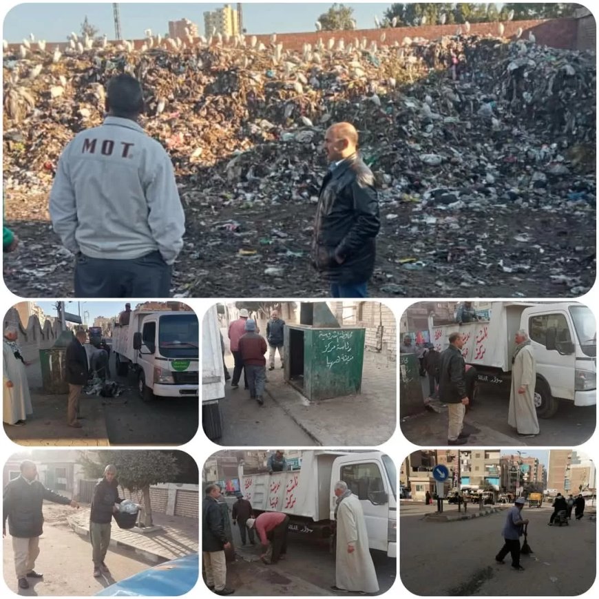 أعمال  النظافة مستمرة بمركز ومدينة ههيا.. نقل 28طن للمدفن الصحي بالخطارة