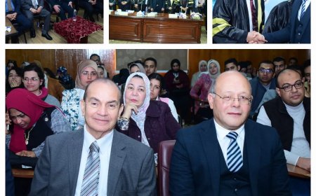 رئيس جامعة سوهاج يشهد فعاليات مناقشة رسالة دكتوراه بقسم طب وجراحة العيون