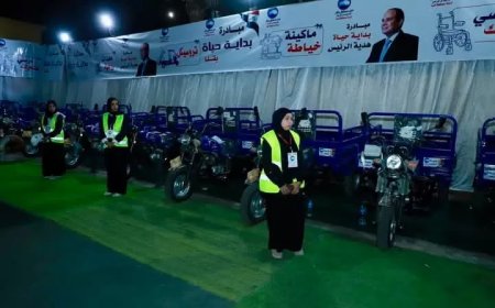 “مستقبل وطن” يوزع 50 تروسيكل و50 آلة زراعية و30 ماكينة خياطة و30 كرسيًا متحركًا في قنا