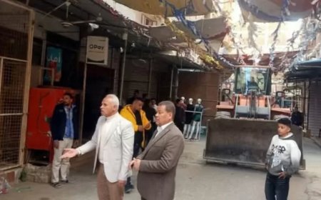 إزالة 13حالة إشغال طريق وحالتي تعد بالبناء المخالف بالقنطرة غرب