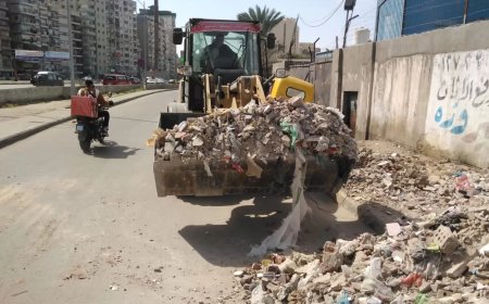 رفع 15 طنًا من مخلفات الرديم بمحور المحمودية