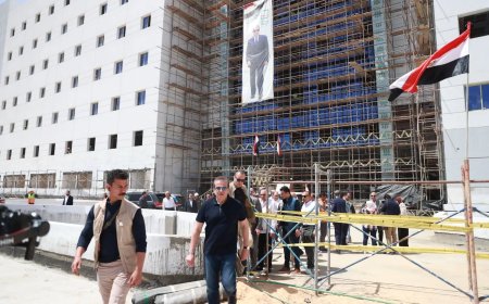 نائب رئيس مجلس الوزراء وزير الصحة ومحافظ المنيا تفقدا مشروعي انشاء مستشفى مغاغة المركزي ووحدة طب الاسرة الشيخ زياد بالمحافظة