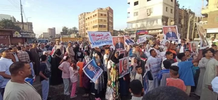 مسيرة حاشدة لأهالي أسوان رافضين تهجير اهل غزة