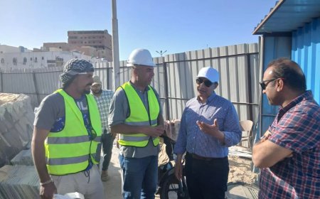 نائب محافظ المنيا يشيد بمعدلات الإنجاز خلال تفقده أعمال تطوير ميدان مستشفى الجامعة