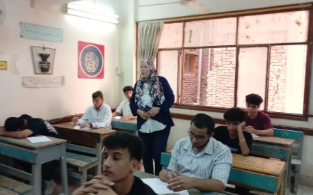 وكيل وزارة تعليم بني سويف  تطمئن على انتظام سير أعمال امتحانات الفصل  الثاني لسنوات وصفوف النقل .