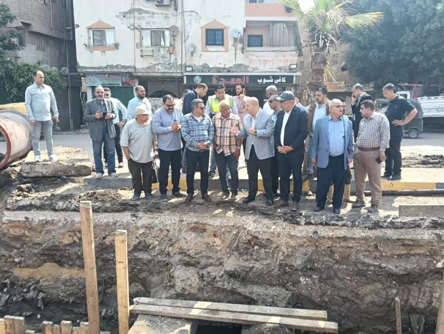 نائب محافظ الجيزة يتفقد مشروعات الصرف الصحي ببولاق والهرم: تقضي علي مشكلة الطفوحات المتكررة