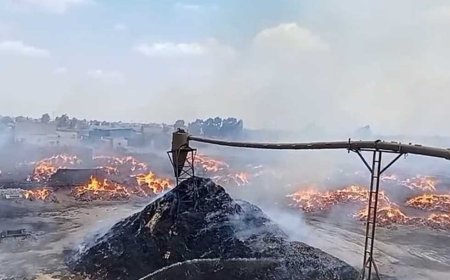 الصور الأولى لحريق مصنع كتان «شبرا ملس» بالغربية.. جهود متواصلة للسيطرة على النيران