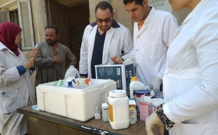 القومى للبحوث ينظم قافلة بيطرية إلى قرية المنوات بمحافظة الجيزة