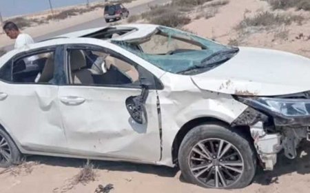 إصابة شخصين إثر انقلاب سيارة بطريق وادي النطرون العلمين
