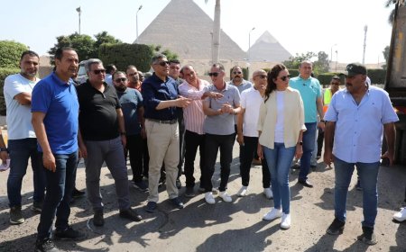 استعدادًا لاستقبال الزوار.. محافظ الجيزة يتفقد مشروعات الطرق والمداخل للمتحف المصري الكبير ومطار سفنكس (صور)