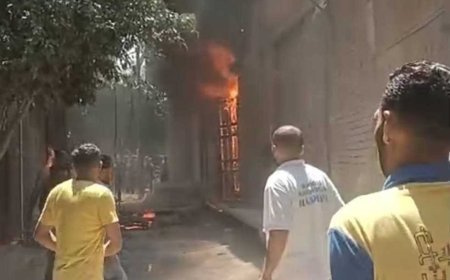 حريق هائل داخل مخزن سجاد وبلاستيك على طريق «المحلة- المنصورة»