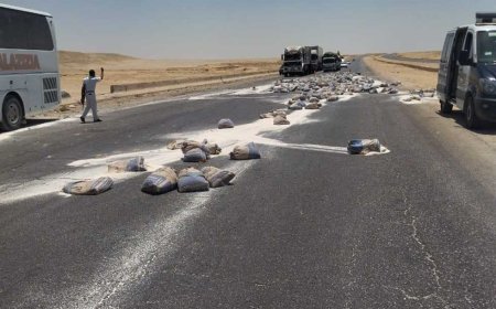 مصرع 6 أشخاص وإصابة 15 آخرين في حادث انقلاب أتوبيس بطريق الصعيد الصحراوي