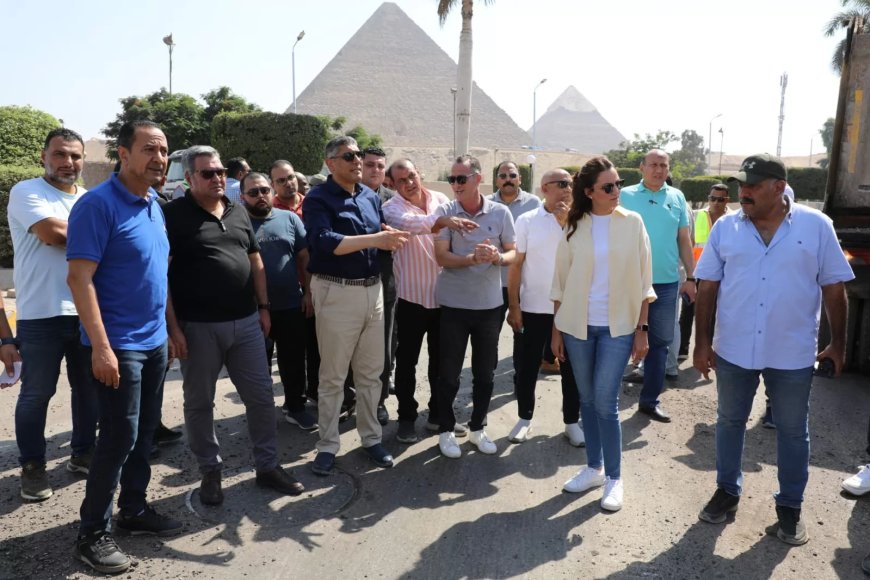 استعدادًا لاستقبال الزوار.. محافظ الجيزة يتفقد مشروعات الطرق والمداخل للمتحف المصري الكبير ومطار سفنكس (صور)