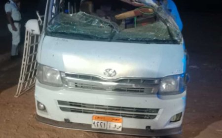 9 مصابين في حادث انقلاب ميكروباص على طريق أسوان الصحراوي الغربي