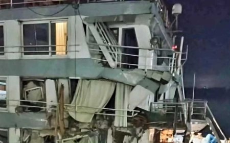 اصطدام باخرة بـ كوبري «كلابشة» في أسوان