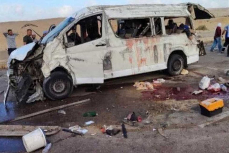 إصابة 10 عمال في حادث تصادم ميكروباص بآخر على طريق كفر داود- السادات بـ المنوفية