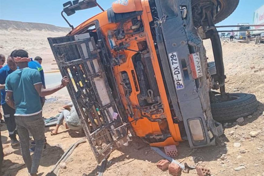 عودة حركة المرور على طريق بنها الحر بعد انقلاب سيارة محملة بالتنر