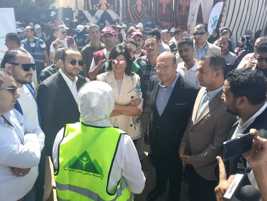 نائب محافظ الجيزة ورئيس أمانة “التحالف الوطني” يطلقان فعاليات القافلة التنموية بقرية برنشت بالعياط