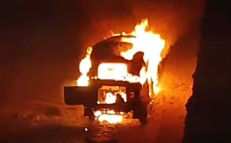 اندلاع النيران في توك توك أثناء سيره في كفر الزيات