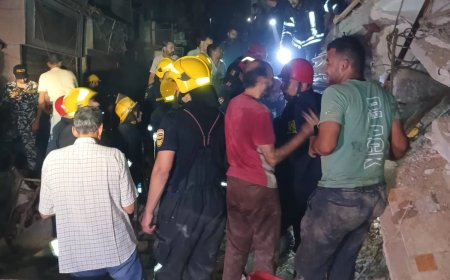محافظ الغربية يتابع حادث انهيار منزل من 4 طوابق بزفتى