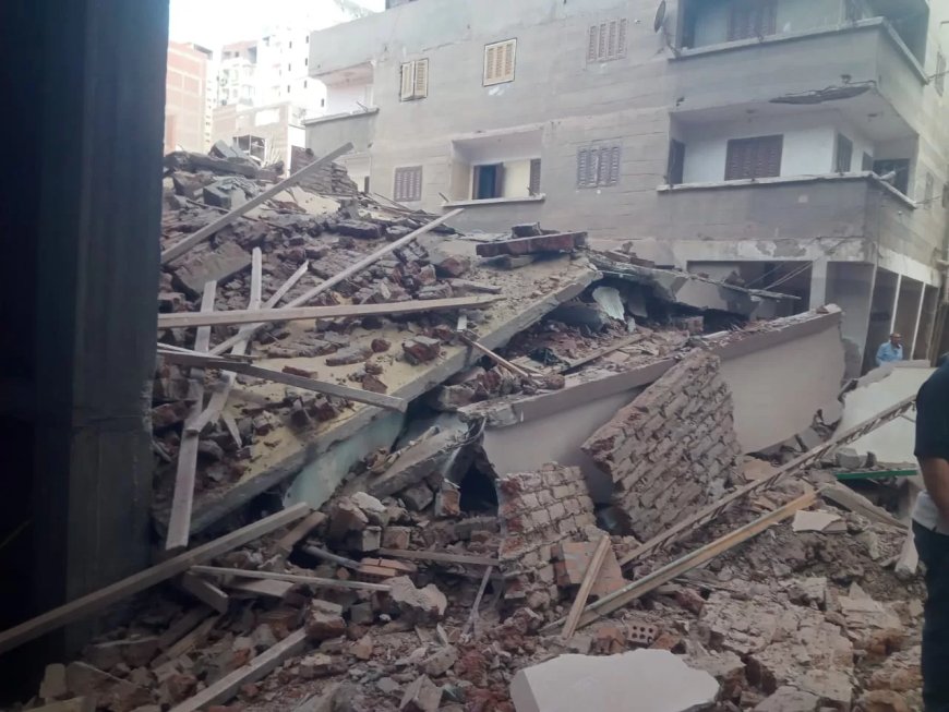 لحظات عصيبة في الغربية.. انهيار منزل من أربعة طوابق وتحرك عاجل للحماية المدنية